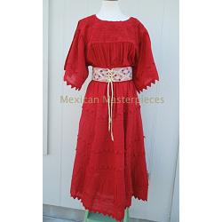 Mexican Dress \"Picos Rojo\"